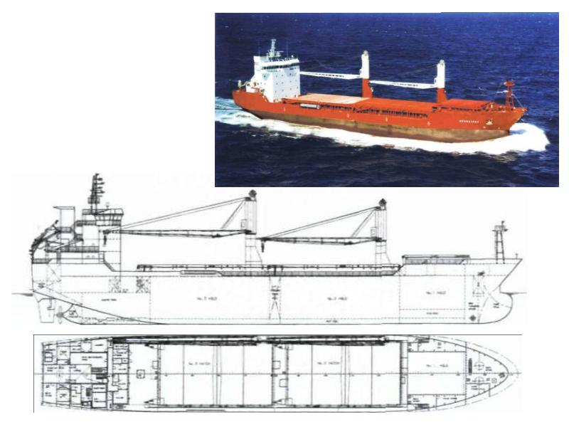Чертеж грузового судна