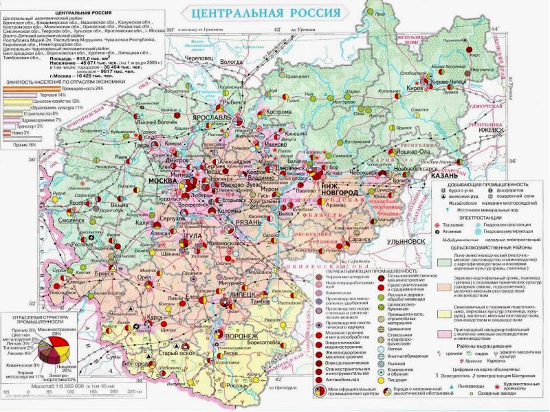 Центральная россия контурная карта полезные ископаемые