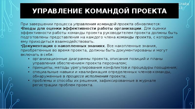 План управления командой проекта