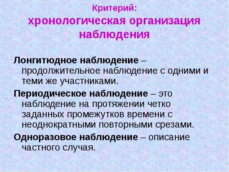 Длительные наблюдения. Хронологическая организация наблюдения. Хронологическая организация наблюдения бывает следующих видов. Длительное наблюдение. Презентация на тему наблюдение.