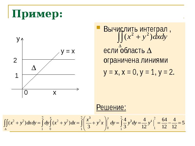 Вычислить интеграл область d ограничена линиями. Вычислить интеграл область d ограничена линиями