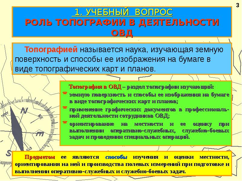 Понятие подготовка. Топография в ОВД. Роль топографии в деятельности ОВД. Топографическая подготовка сотрудников ОВД. Использование топографических карт в деятельности ОВД.