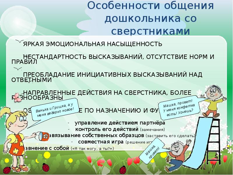 Особенности общения со взрослыми и сверстниками