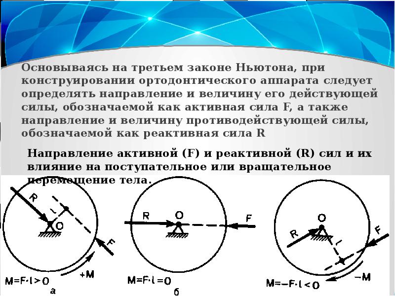 Активные силы. Активная и реактивная сила ортодонтия. Как найти направление действия реактивной силы. Реактивная сила в ортодонтии.