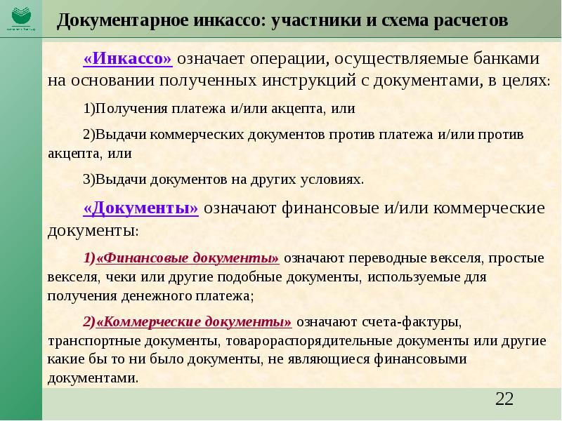 Схема документарного инкассо