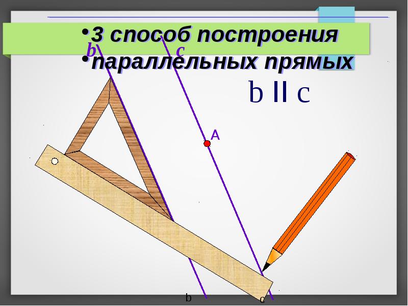 Параллельные прямые 6. Способы построения параллельных прямых. Практические способы построения параллельных прямых. Практические способы построения прямых. Практические способы построения параллельных.