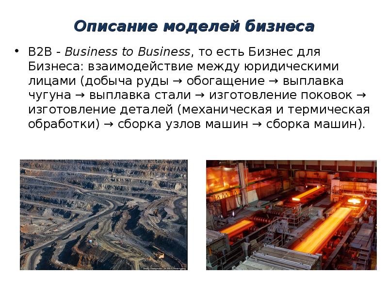 Описание моделей бизнеса B2B - Business to Business, то есть Бизнес