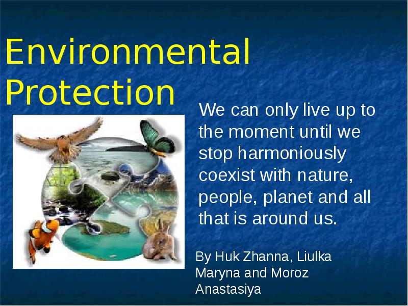 Доклад по теме Environmental protection 