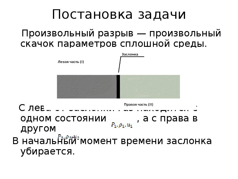 Встала задача. Распад произвольного разрыва. Задача о произвольном разрыве. Задача Римана о распаде произвольного разрыва. Распад произвольного разрыва начальный момент.