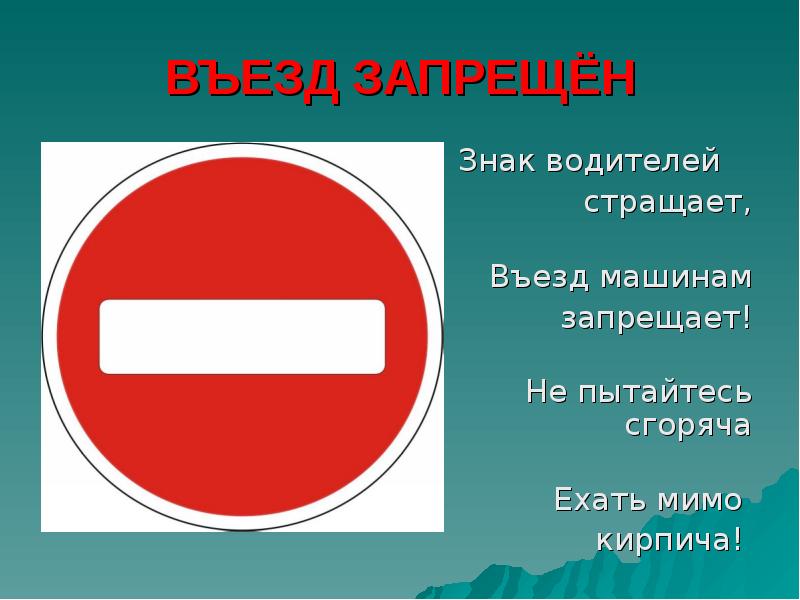 Презентация дорожные знаки для начальной школы