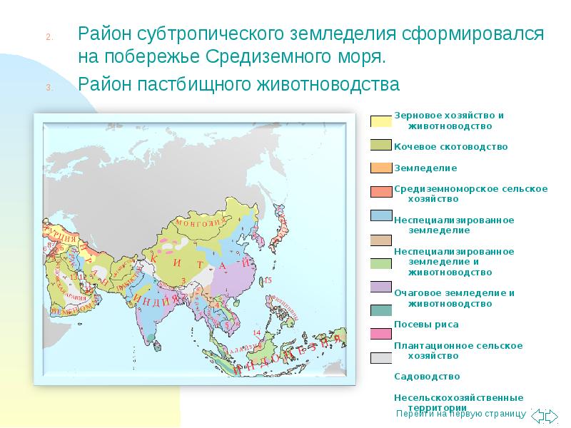 Особенности хозяйства азии