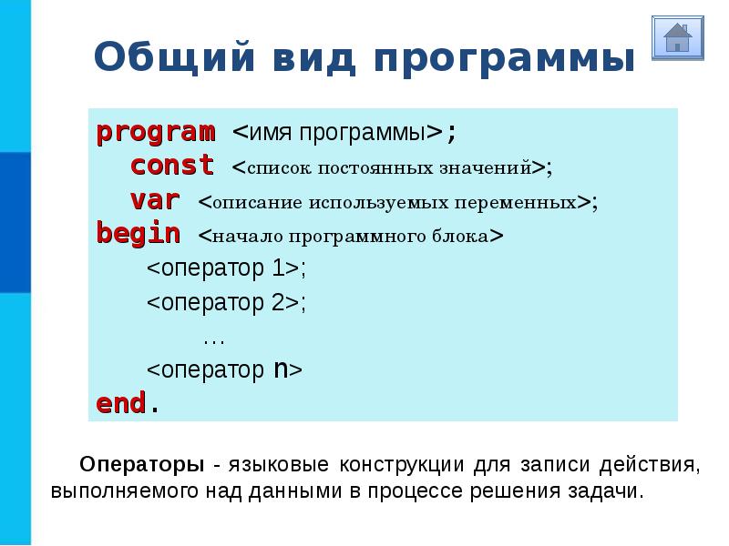 Программа на языке паскаль 8 класс информатика