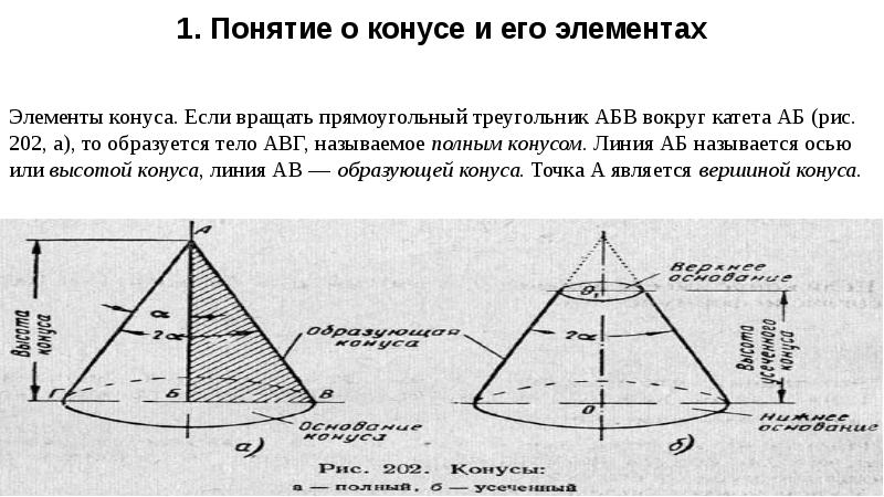 Какой элемент конуса указан на рисунке неверно