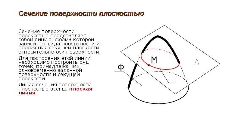 Площадь сечения плоскостью