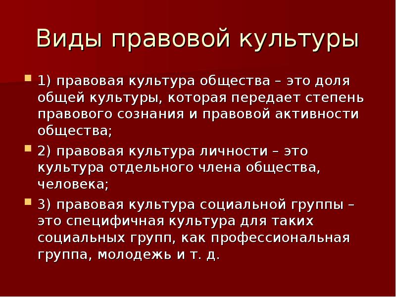 Совершенствование правовой культуры презентация