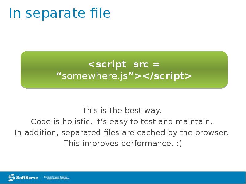 In separate file
This is the best way.
Code is In separate file
This is the best way.
Code is