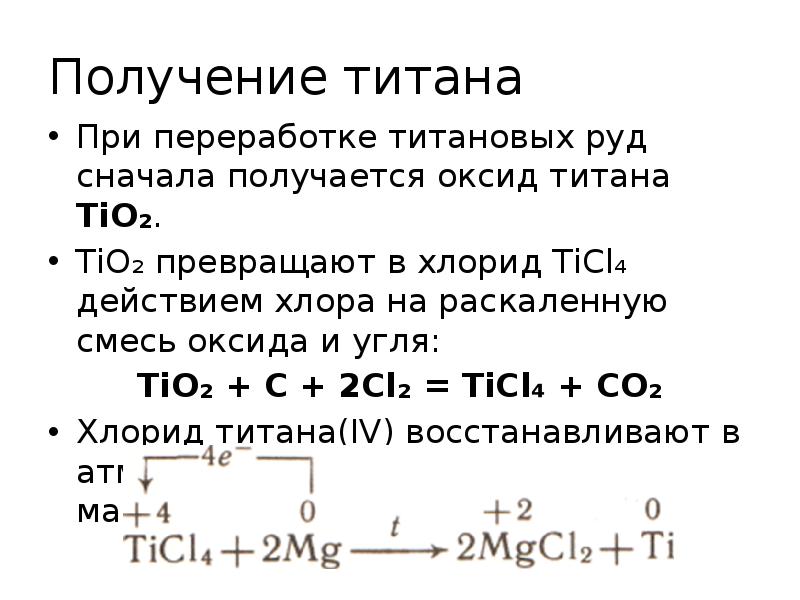 Химические свойства титана