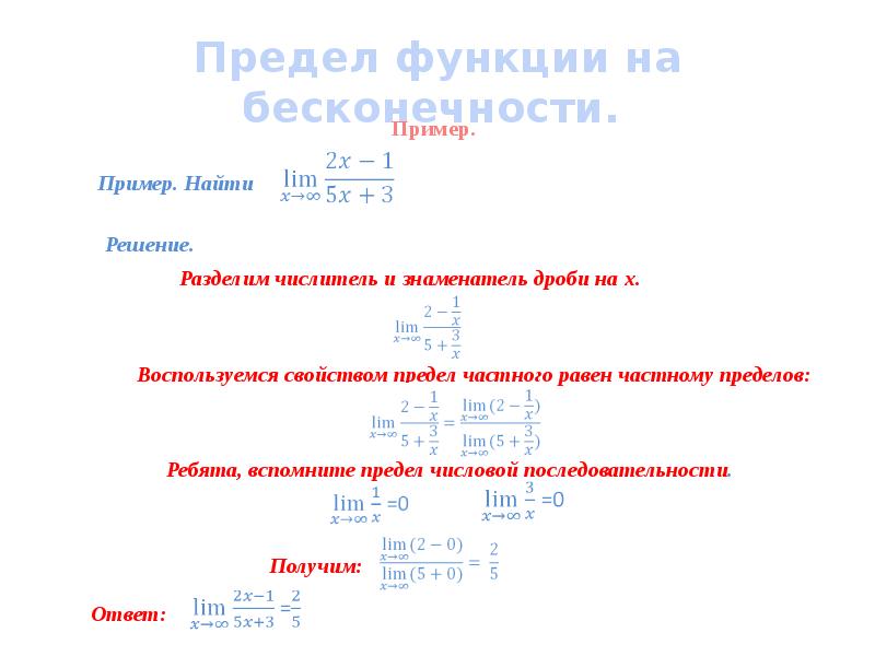 Предел функции 10 класс презентация