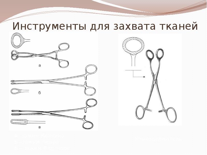 Инструменты для захвата тканей Инструменты для захвата тканей