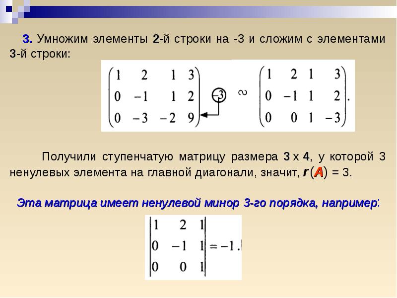 Над главной диагональю матрицы