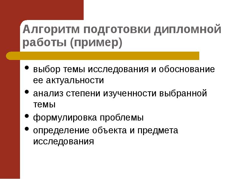 Алгоритм подготовки презентации