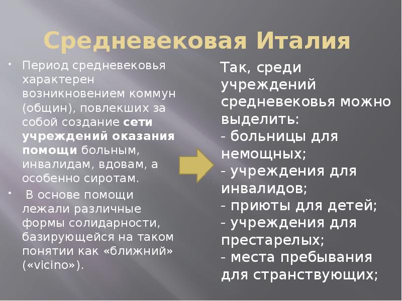 Периоды италии