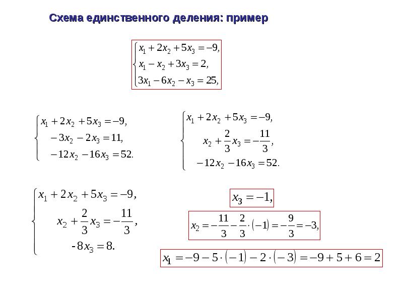 В чем заключается прямой и обратный ход в схеме единственного деления