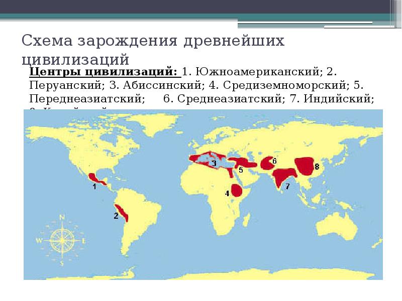 Древние цивилизации карта