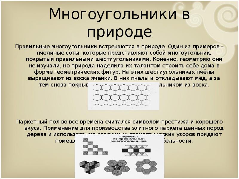 Многоугольники в природе