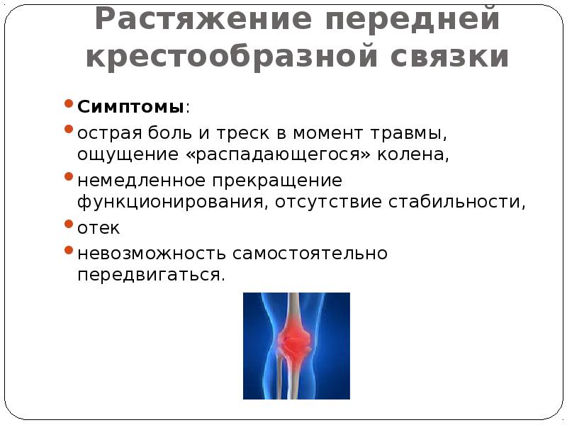 Симптомы разрыва связок. Боль в крестообразных связках. Симптомы при разрыве крестообразных связок. Проявления острой боли.