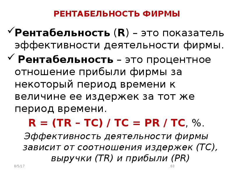 Рентабельность производства презентация