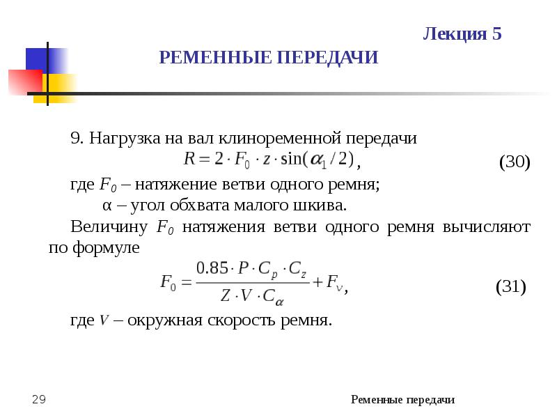 Ременные передачи презентация