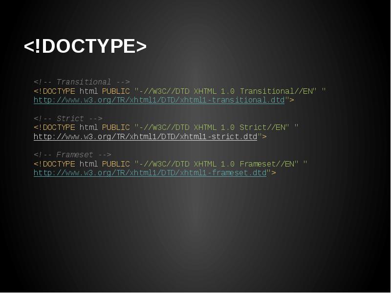 I doctype html