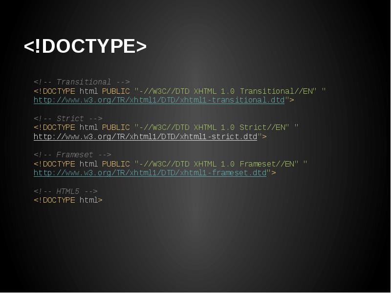 I doctype html