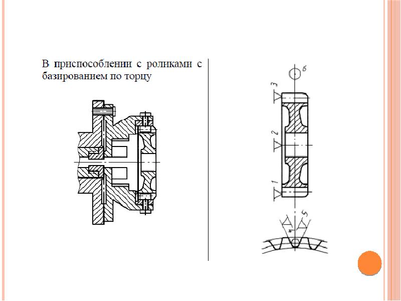 Схема базирования зубчатого колеса