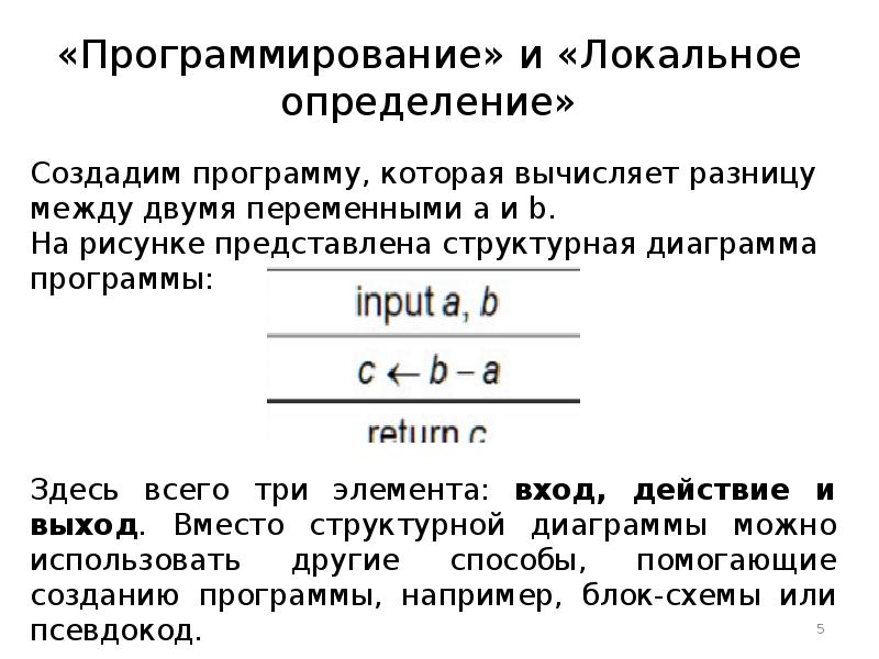 Создать определение. Локальное программирование что это.