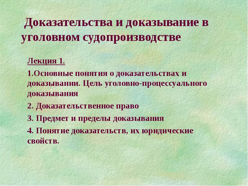 Доказательство и доказывание в уголовном процессе презентация