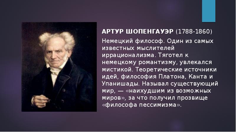 Реферат: А. Шопенгауэр: жизнь философа и философия жизни