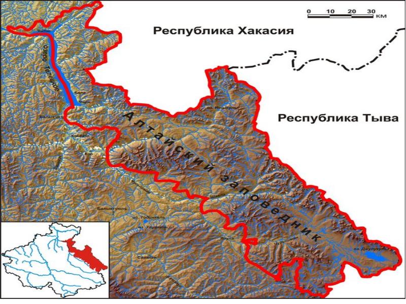 Катунский заповедник карта