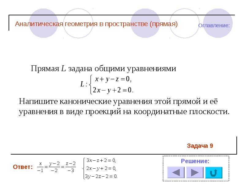 Презентация аналитическая геометрия