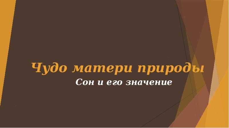 Презентация на тему сон и его значение