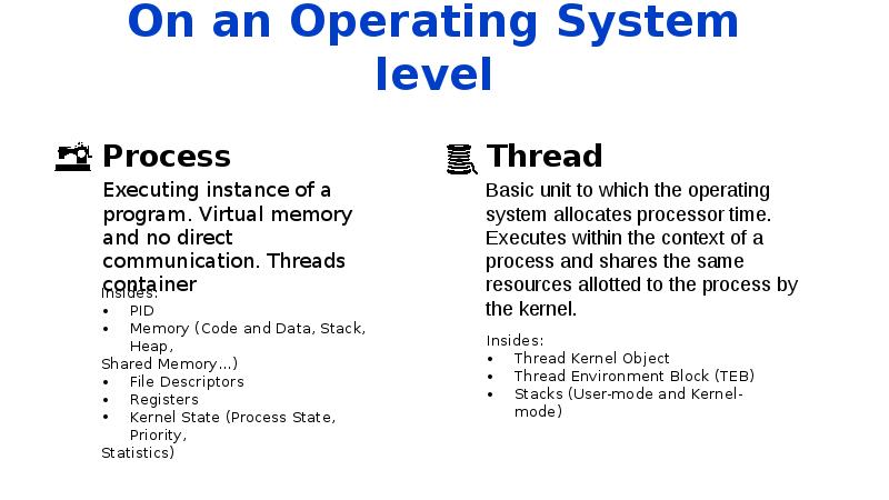 On an Operating System level On an Operating System level