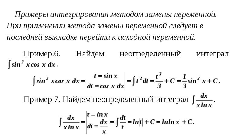 Метод замены переменной