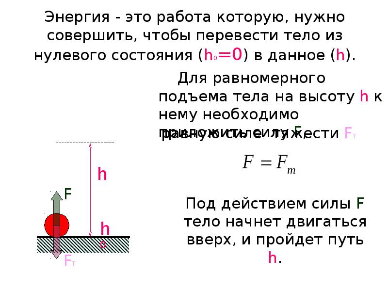 Кинетическая энергия высота