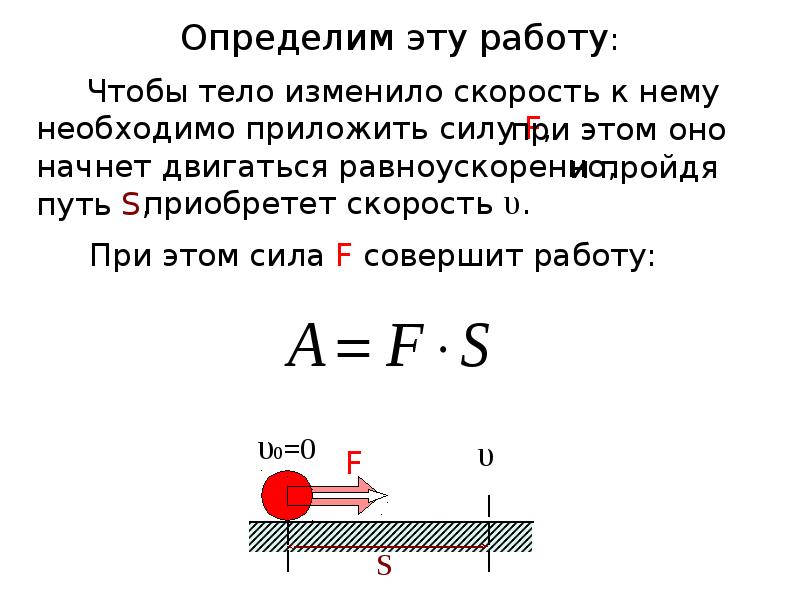 Кинетическая энергия шарика