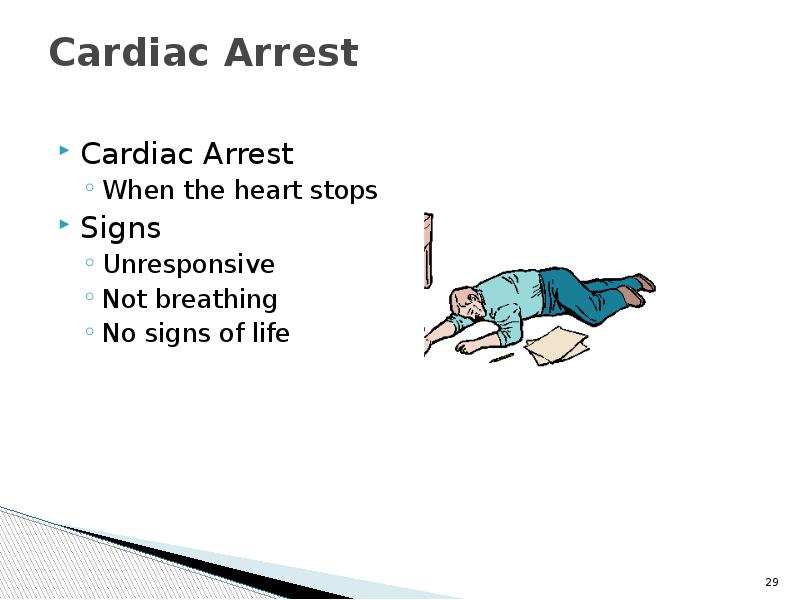 Cardiac Arrest  Cardiac Arrest When the heart stops Signs Unresponsive