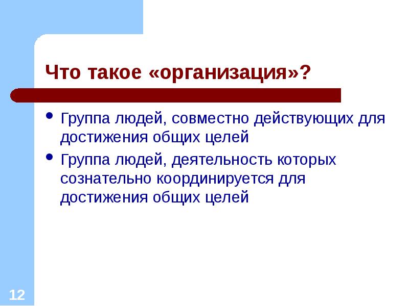 Что такое организация