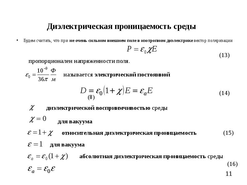 Диэлектрическая проницаемость заряда