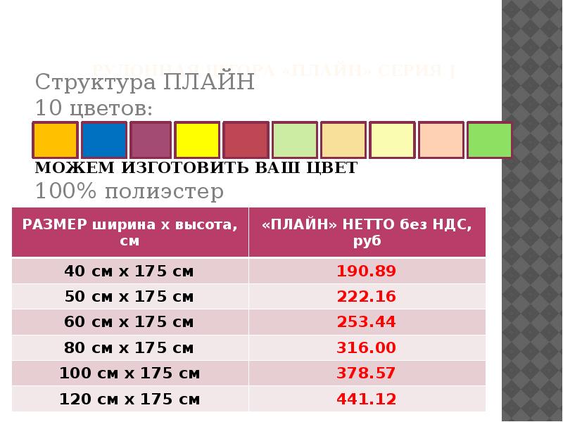 Коммерческое предложение для компании «Агава». Рулонные шторы
