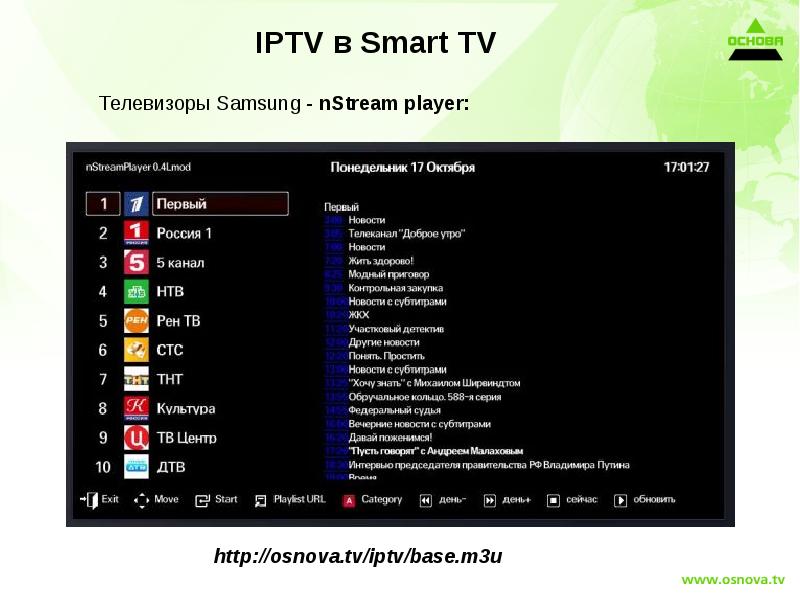 Иптв. Телевизор с IPTV. URL IPTV.